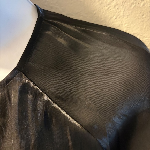 Express NWT $50 Womens Satin Shimmer Sheer Blouse Long Sleeve Top | Size XS - Picture 13 of 15